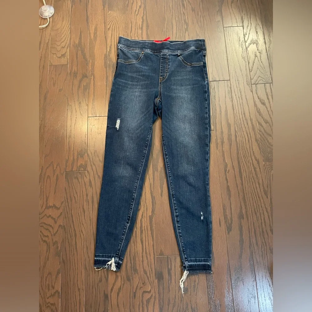 SPANX BLUE PULL ON DENIM JEGGINGS SIZE MEDIUM